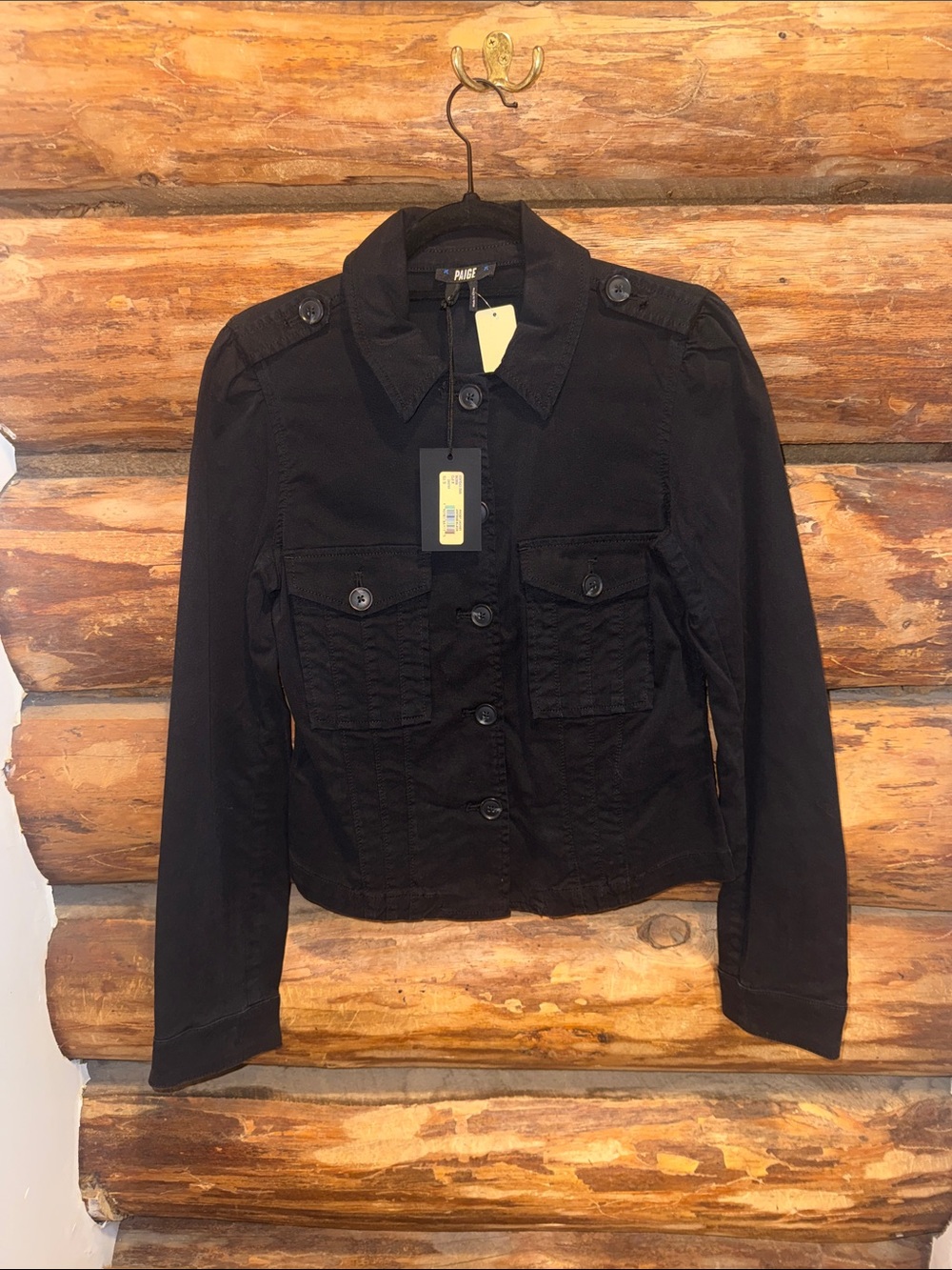 NWT PAIGE Women's Black Button-Front Jacket